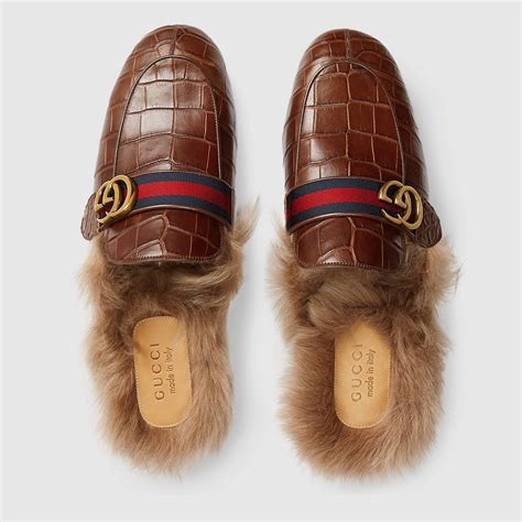 gucci shoe slipper|Gucci crocodile slippers.